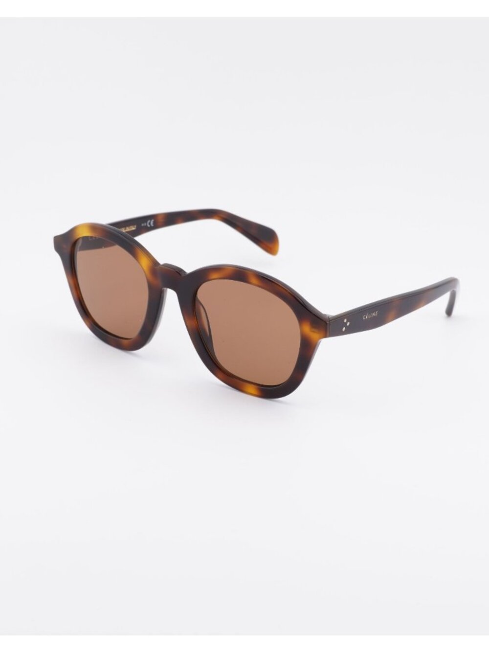 Celine CL40017I 53E Sunglasses Havana Round Frame, Brown Lenses